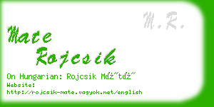 mate rojcsik business card